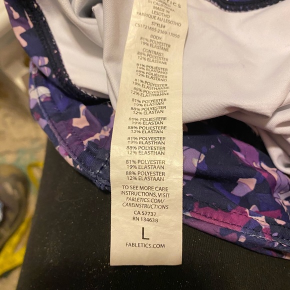 FABLETICS Leggings. Purple designs. Size L - Picture 7 of 10